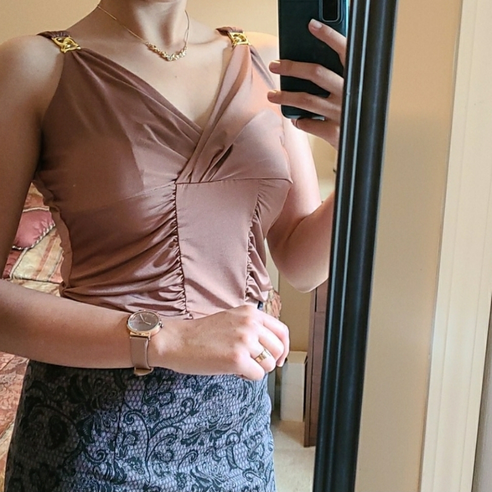 Cache golden brown tank top